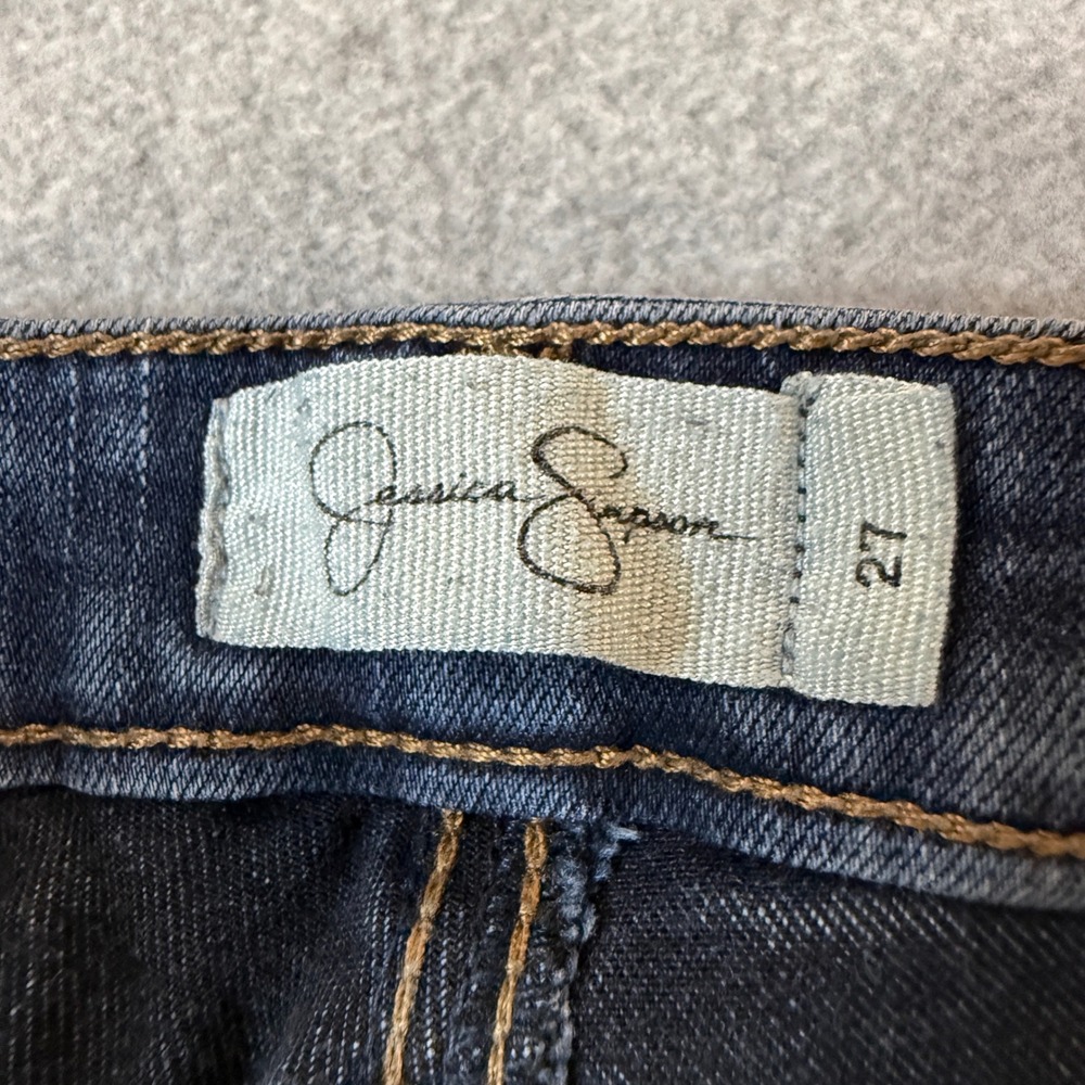 Jessica Simpson Kiss Me Skinny Jeans Women's Size‎ 27 Dark Wash Mid Rise Stretch - Picture 3 of 11